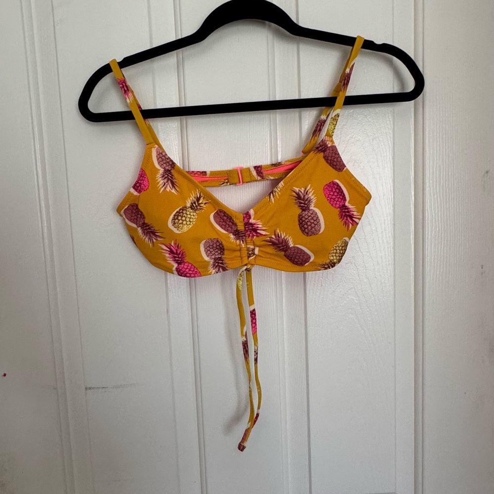 Aerie Yellow and Pink Bikini Top
